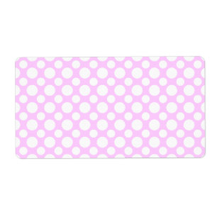 White Polka Dots on Pink Shipping Label