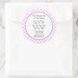 White Polka Dots on Pink Small Business Custom Classic Round Sticker