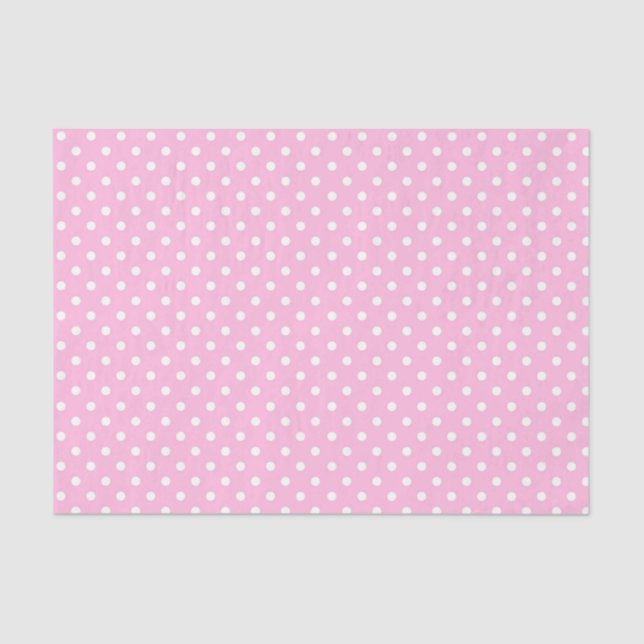 White Polka Dots on Pink Tissue Paper (Front)