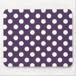 White polka dots on plum purple mouse pad<br><div class="desc">White polka dots on plum purple</div>