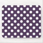 White polka dots on plum purple mouse pad<br><div class="desc">White polka dots on plum purple</div>