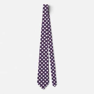 White polka dots on plum purple tie