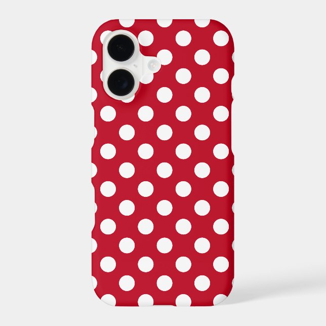White polka dots on red  (Back)