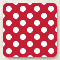 White polka dots on red