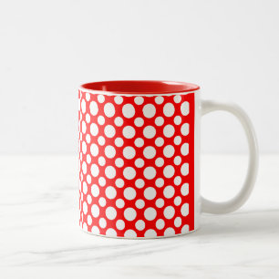 White Polka Dots on Red Coffee Mug
