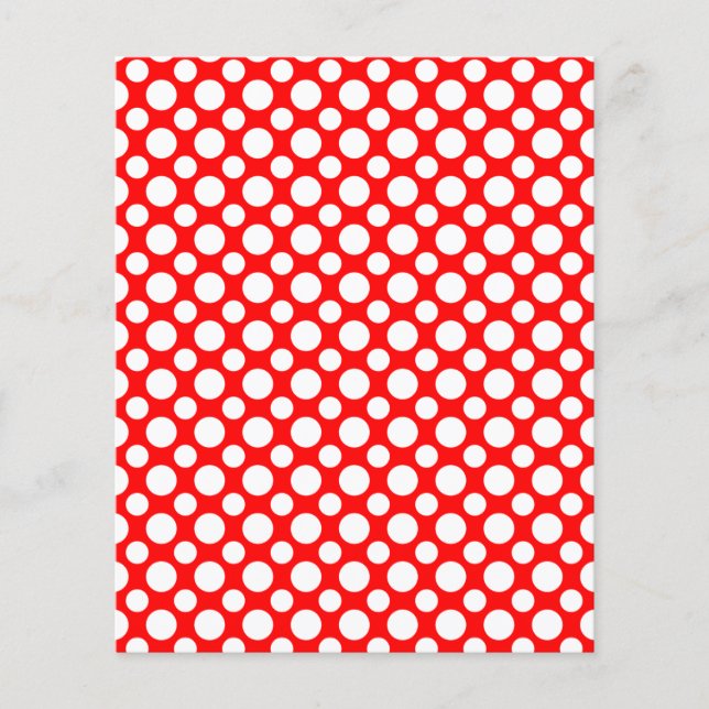 White Polka Dots on Red Custom Invitation Flyer (Front)