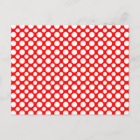 White Polka-Dots on Red Custom Postcard