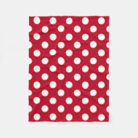 White polka dots on red