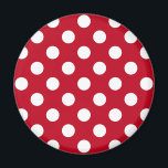 White polka dots on red magnet<br><div class="desc">White polka dots on red</div>
