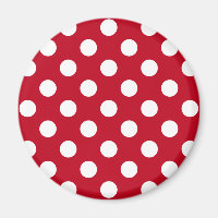White polka dots on red