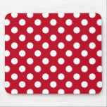 White polka dots on red mouse pad<br><div class="desc">White polka dots on red</div>