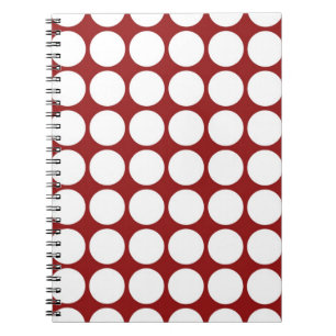 White Polka Dots on Red Spiral Notebook