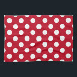 White polka dots on red tea towel<br><div class="desc">White polka dots on red</div>