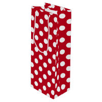 White polka dots on red