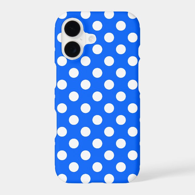 White polka dots on royal blue (Back)