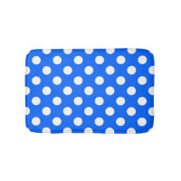 White polka dots on royal blue