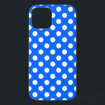 White polka dots on royal blue iPhone 12 case<br><div class="desc">White polka dots on royal blue</div>