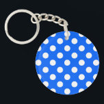 White polka dots on royal blue key ring<br><div class="desc">White polka dots on royal blue</div>
