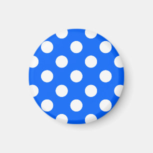 White polka dots on royal blue magnet