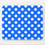 White polka dots on royal blue mouse pad<br><div class="desc">White polka dots on royal blue</div>