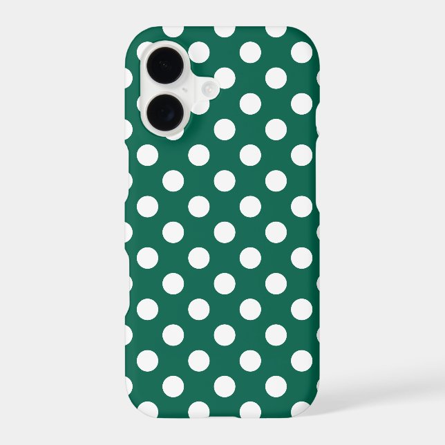 White polka dots on sage green (Back)