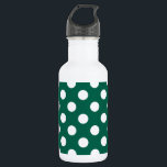 White polka dots on sage green 532 ml water bottle<br><div class="desc">White polka dots on sage green</div>