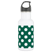 White polka dots on sage green