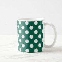 White polka dots on sage green