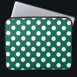 White polka dots on sage green laptop sleeve<br><div class="desc">White polka dots on sage green</div>