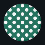 White polka dots on sage green magnet<br><div class="desc">White polka dots on sage green</div>