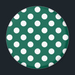 White polka dots on sage green magnet<br><div class="desc">White polka dots on sage green</div>