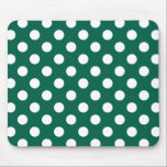 White polka dots on sage green mouse pad<br><div class="desc">White polka dots on sage green</div>