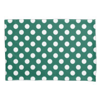 White polka dots on sage green