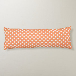 White Polka Dots on Tangerine Orange Body Cushion