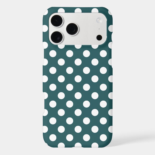 White polka dots on teal (Back)