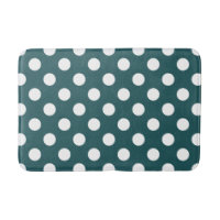 White polka dots on teal