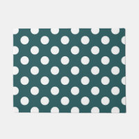 White polka dots on teal