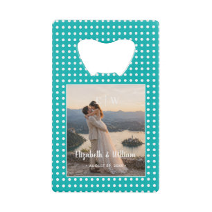 White Polka Dots on Teal – Personalised Wedding