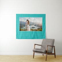 White Polka Dots on Teal – Personalised Wedding