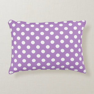 White Polka Dots on Thistle Purple Decorative Cushion