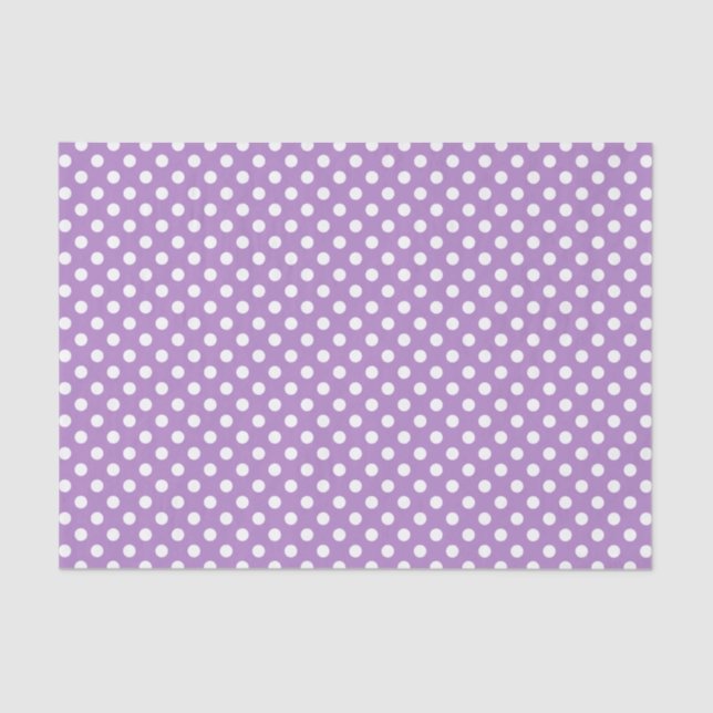White Polka Dots on Thistle Purple Tissue Paper (Front)