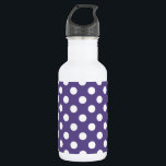 White polka dots on ultra violet 532 ml water bottle<br><div class="desc">Pantone's colour of the year for 2018 is ultra violet.</div>
