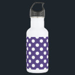White polka dots on ultra violet 532 ml water bottle<br><div class="desc">Pantone's colour of the year for 2018 is ultra violet.</div>