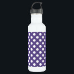 White polka dots on ultra violet 710 ml water bottle<br><div class="desc">Pantone's colour of the year for 2018 is ultra violet.</div>