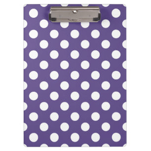 White polka dots on ultra violet clipboard