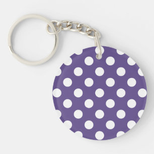 White polka dots on ultra violet key ring