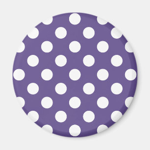 White polka dots on ultra violet magnet