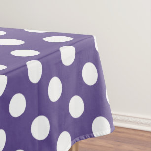 White polka dots on ultra violet tablecloth