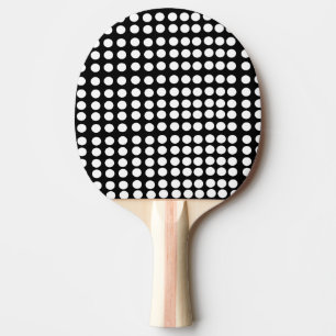 White Polka Dots Ping Pong Paddle