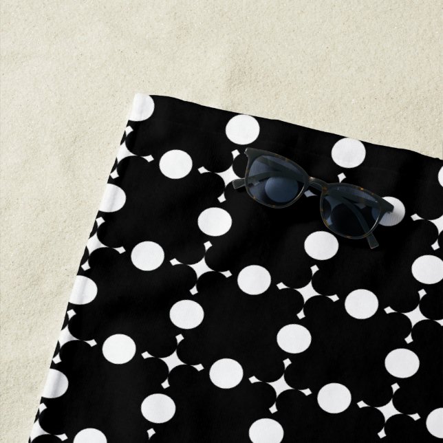 White Polka Dots, Polka Dot Pattern, Dots, Dotted Beach Towel (In Situ)